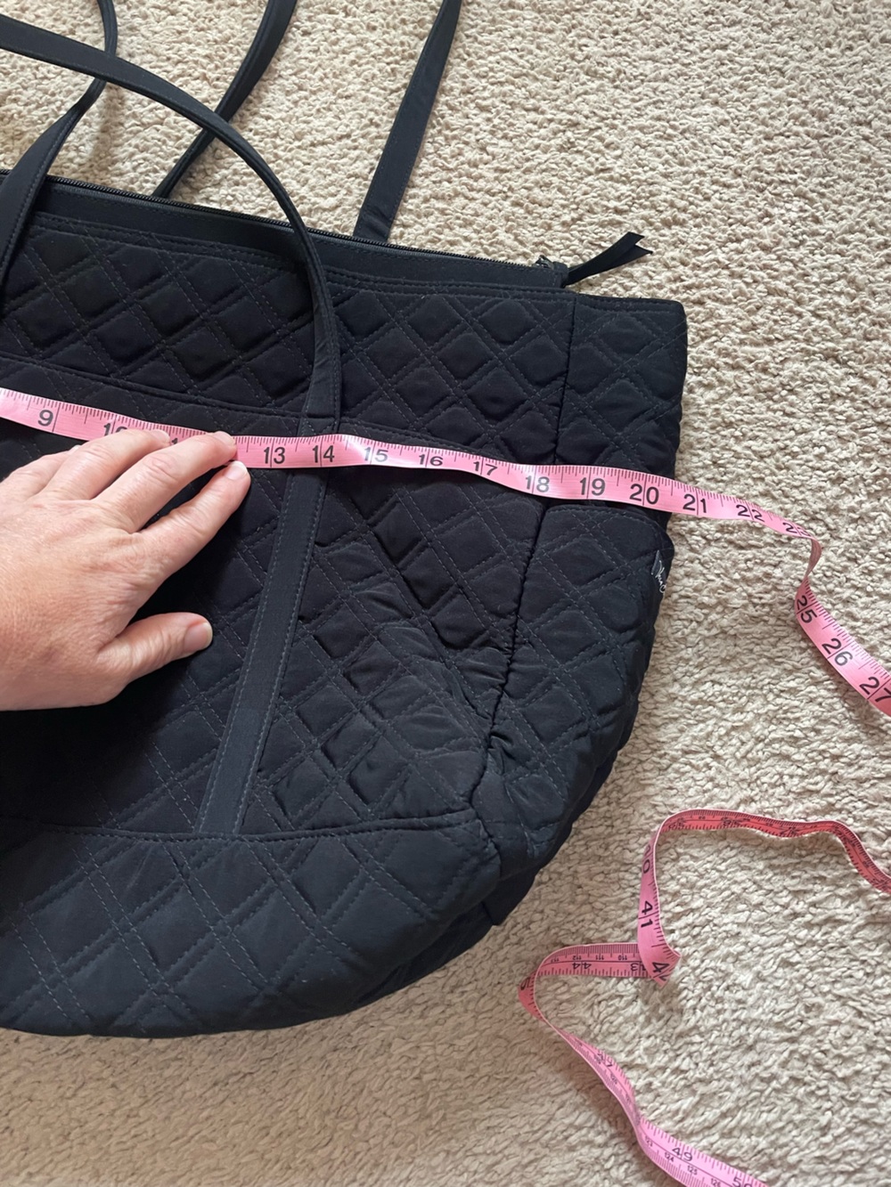 Vera Bradley Black Quilted Tote Bag - Picture 6 of 7